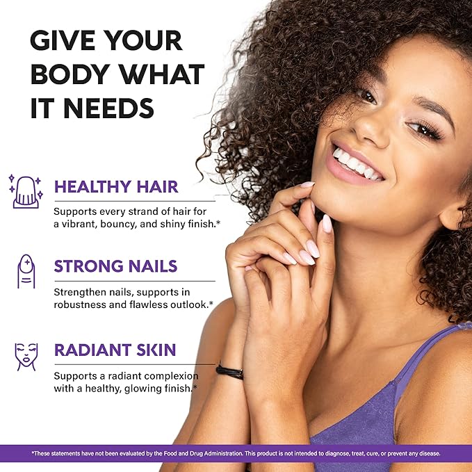 Liquid Biotin & Collagen - Vitamins for Hair Growth Support for Women & Men - Extra Strength 60000 mcg Drops - B7 Supplement - Strong Nails & Healthy Skin - 98% Faster Absorption Than Pills