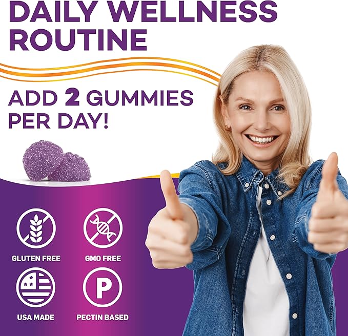 Elderberry Gummies Immune Support, Daily Support for Kids and Adults*, with Sambucus Elderberry, Zinc, Vitamin C, D3, B6, B12, Plus - Dietary Supplement - 70 Count