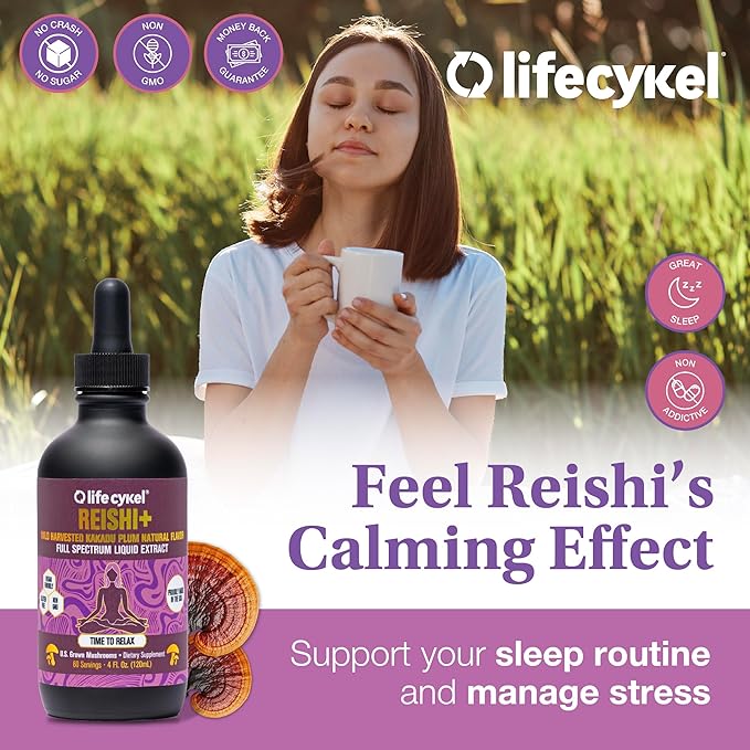 Lifecykel Professional Athletes Pack - Reishi, Lions Mane & Cordyceps Mushroom Extract- Full-Spectrum Mushroom Tincture for Energy, Focus and Immune Health- Vegan, Non-GMO Formula