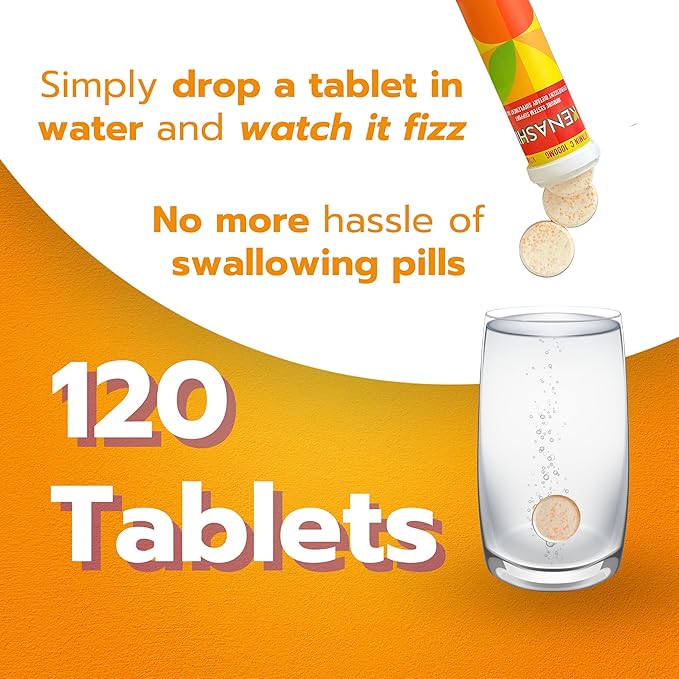 Vitamin c Effervescent Tablets Vitamin C with Zinc 1000mg Vitamin Dissolving Tablets Vitamin C Table Vitamina C Efervescente para Adulto Zinc and Vitamin C 6 Pack