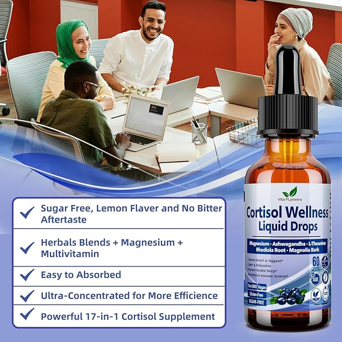 2 Pack Cortisol Supplements for Women & Men, 17-in-1 Cortisol Reducer Detox Manager w. Magnesium Ashwagandha, L-Theanine, Phosphatidylserine, Hormone Balanced for Women, Mood Focus, Sleep Support
