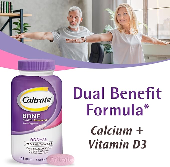 Caltrate 600 Plus D3 Plus Minerals Calcium and Vitamin D Supplement Tablets, Bone Health and Mineral Supplement for Adults - 120 Count (Packaging may vary)