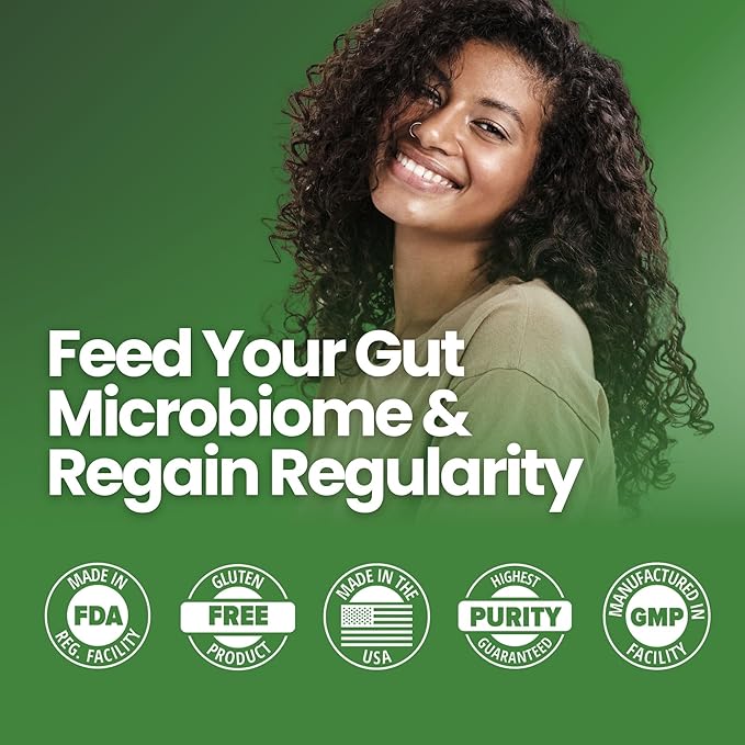 Layer Origin Constipiotic Prebiotic Fiber to Ease Bowel Movement and Support Regularity - 4.4 g Per Serving - HMO 2'FL, GOS, Inulin FOS - 30-Day Supply - Unflavored, No Taste, Dissolve Easily