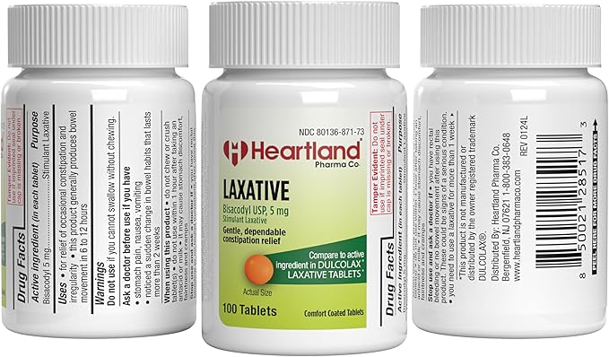 Bisacodyl 5mg | EC Overnight Relief Laxative Tablet | Constipation Relief Tablets |Digestive Relief Tablets | USA Manufactured | 100 Count