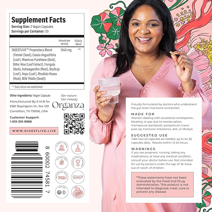 Laxative, Constipation Relief for Women - Stool Softener - 100% Natural - 100 Capsules - Female Colon Cleanse, Detox - Gas and Bloating Relief - Vegan, Gluten and GMO Free