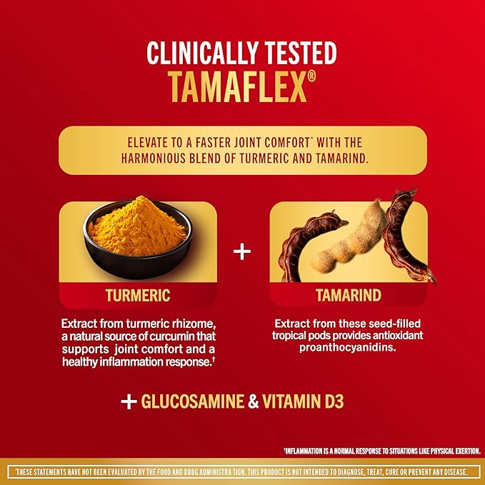 Move Free Advanced 5-Day Joint Support Supplement with TamaFlex (Turmeric & Tamarind), Glucosamine, & Vitamin D3 for Joint Health, Bone Strength, Cartilage, and Knee Range of Motion. 90 Count
