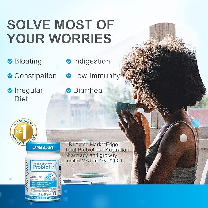 Life-Space Premium Broad Spectrum Probiotics, 32 Billion CFU & 15 Diverse Strains, Formulated for Daily Digestive Health & Immune Health, Probiotics for Women & Men - 60 Veg Capsules