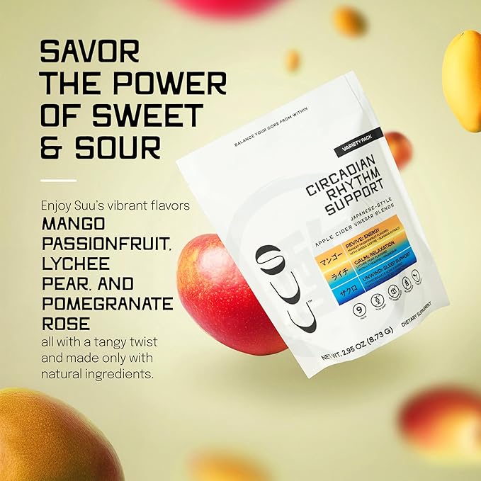 Circadian Rhythm, Hydration & Gut Health Powder Drink – Variety Pack of 9, Japanese Style Apple Cider Vinegar Blends with Wellness-Driven Ingredients for Sleep, Energy, Relaxation & Mental Clarity
