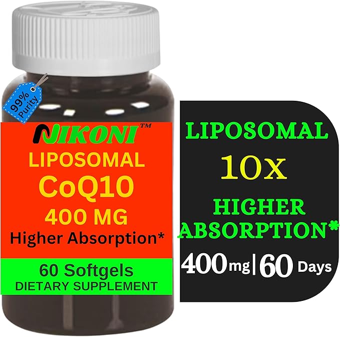 Liposomal CoQ10 400 mg, Higher Absorption, Supports Heart, Brain & Energy (240 Softgels)