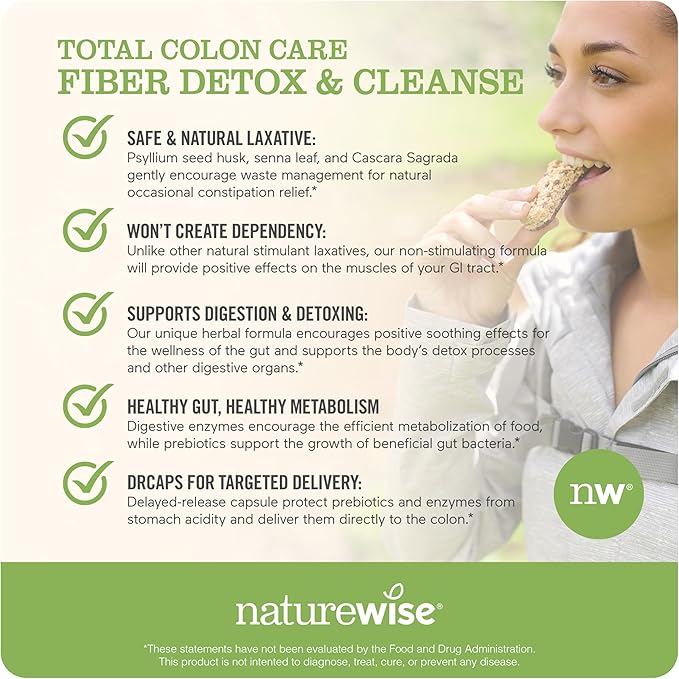 NatureWise Enhanced Collagen Peptides (45 Servings) - Hydrolyzed Type I & III + NatureWise Total Colon Care Fiber Cleanse with Herbal Laxatives, Prebiotics, & Digestive Enzymes