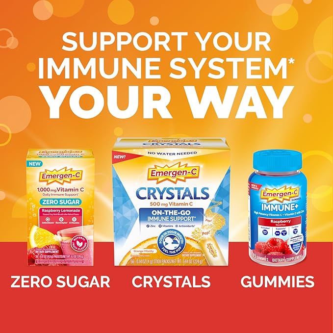 Emergen-C Chewable Vitamin C 1000mg, With B Vitamins And Antioxidants Tablet (40 Count, Orange Blast Flavor), Dietary Supplement