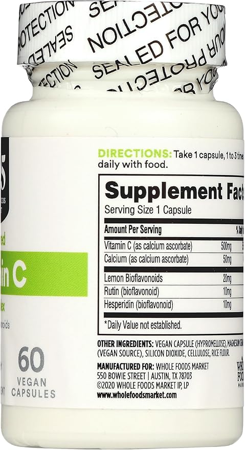 365 by Whole Foods Market, Buffered Vitamin C Complex, Vegan, 60 Capsules