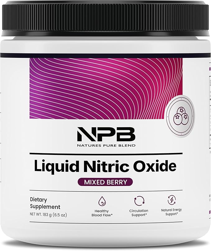 Nature's Pure Blend Liquid Nitric Oxide Supplements for Men – L-Arginine Powder – Nitric Oxide Booster & Circulation Supplement – Blood Flow Support, L Arginine and L Citrulline – 5000 MG