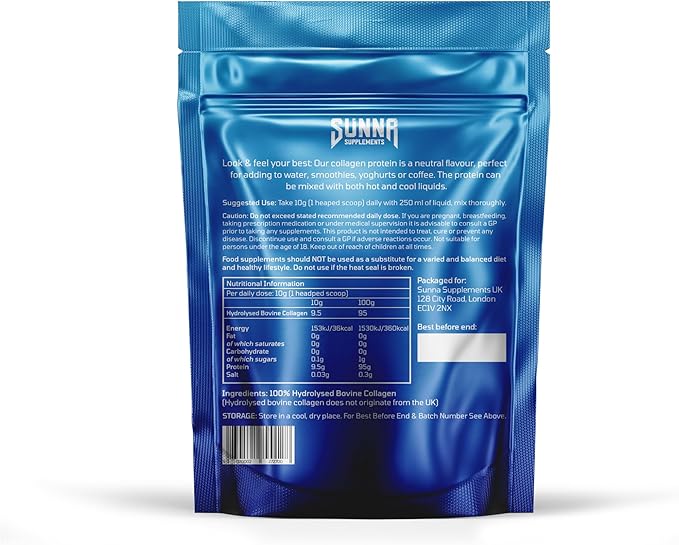 Halal Bovine Collagen Protein Powder for Hair Skin Nails and Joints - Type (I, III) Hydrolysed Premium Bovine Collagen Peptides for Women and Men | Gluten Free | Unflavoured