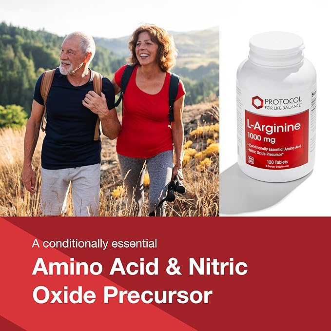PROTOCOL FOR LIFE BALANCE L-Arginine 1,000mg - Amino Acid - Urea Detox - Protein Protection - 120 Veg Caps