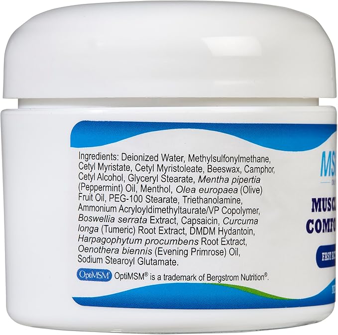 KALA HEALTH MSMPure Maximum Strength MSM Comfort Cream for Muscle & Joint Comfort, 2 oz – Fast Acting, Non-Staining Formula – Made in The USA