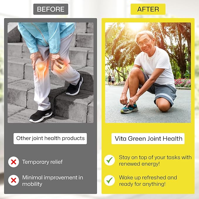 Vita Green Joint Health Capsules – Natural Herbal Supplement for Joint Mobility & Flexibility – Supports Cartilage Repair & Pain Relief – 60 Count