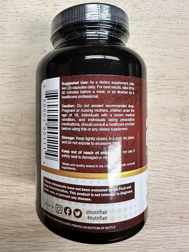 NutriFlair Korean Red Panax Ginseng 1600mg – 120 Vegan Capsules | 5% Ginsenosides | Non-GMO, Gluten-Free | Natural Energy & Focus Support | Made in USA