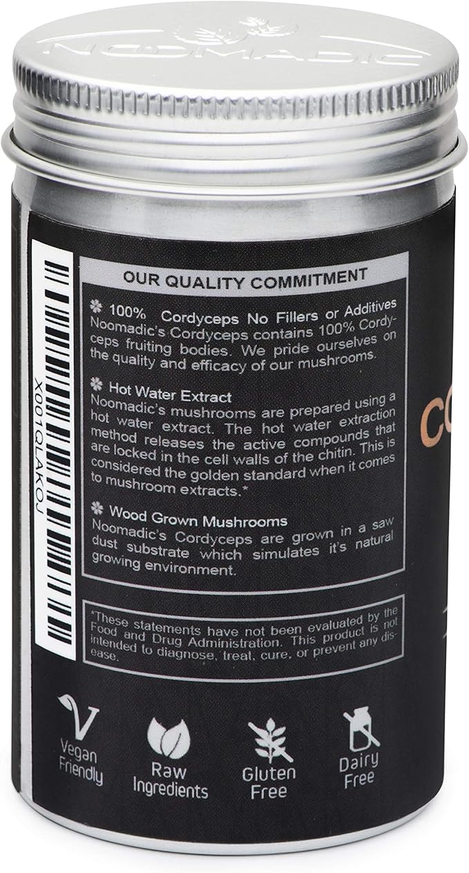 Cordyceps Mushroom, 60 Capsules, 500mg Each, AMPK Activator, Hot Water Extract, Wood Grown, Fruiting Bodies, 30% Beta-D-Glucans, Yartsa Gunbu, Caterpillar Fungus