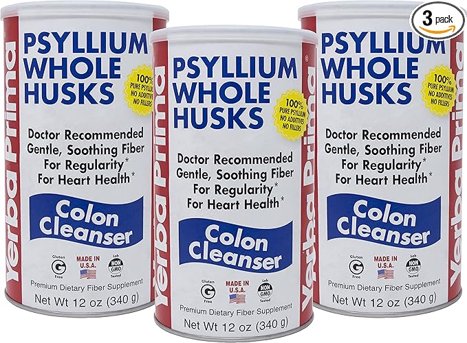 Yerba Prima Psyllium Whole Husks Colon Cleanser, 12 Ounce (Pack Of 3)