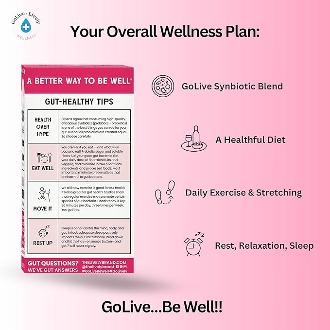 GoLive Prebiotic and Probiotic for Women, Men, Kids. Berry Pomegranate Synbiotic Powder w/ L-Glutamine, Vitamin D3, Electrolytes. For Gut Health, Digestion, Metabolism, Immunity 15-50B CFUs.