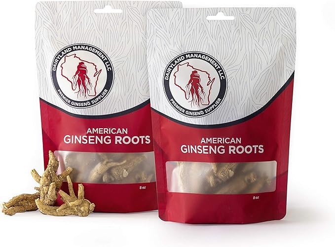 Dairyland American Ginseng Roots 西洋参 - 16 oz Pack of Wisconsin Ginseng Root - Authentic American Ginseng - Non-GMO, Gluten Free Whole Ginseng - Use This Herbal Supplement in Soup, Tea, Congee