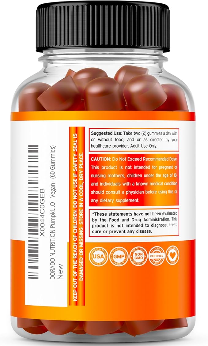 Pumpkin Seed Oil (60 Count ) Hair Growth and Bladder Control - Sugar Free Gummy - Orange Flavor and Glucosamine Chondroitin Joint Supplement (60 Count) Joint Supplements for Adult - Vegan & USA Made