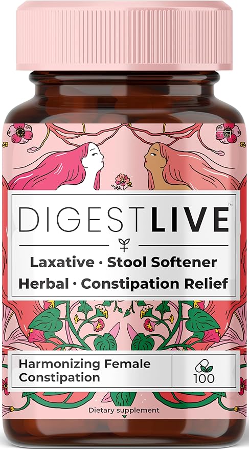 Laxative, Constipation Relief for Women - Stool Softener - 100% Natural - 100 Capsules - Female Colon Cleanse, Detox - Gas and Bloating Relief - Vegan, Gluten and GMO Free