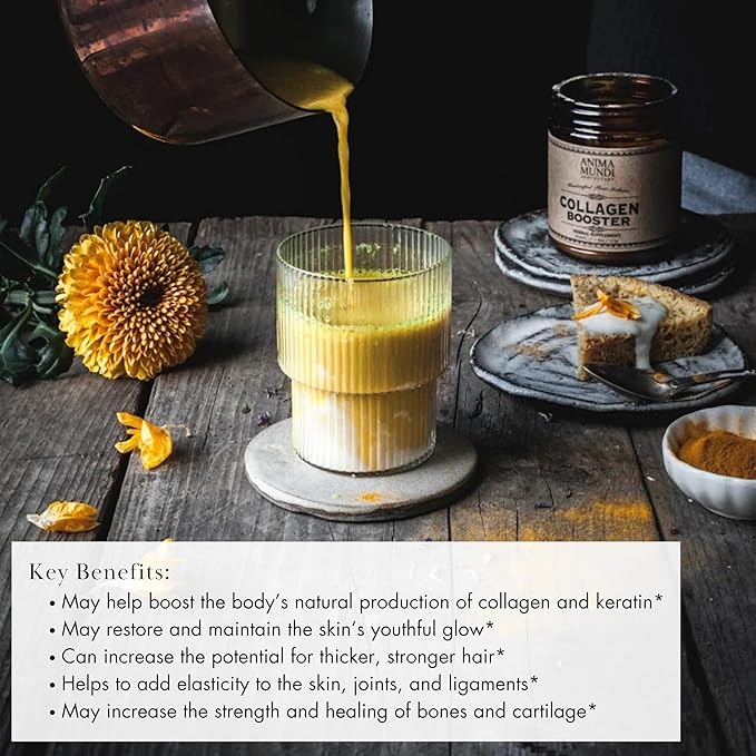 Anima Mundi Apothecary Vegan Collagen Powder - Plant-Based & Organic Collagen Booster - Helps Support Collagen & Keratin Production for Healthy Skin, Hair & Bones (4oz/113g)