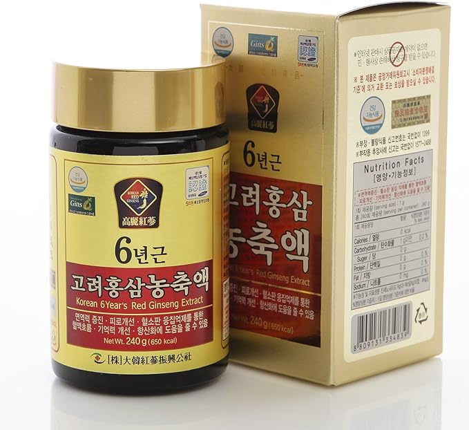 240g(8.5oz), 100% Pure Korean 6years Root Red Ginseng Extract, Saponin, Panax