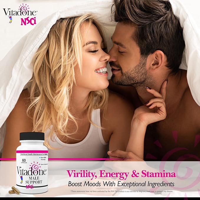 NSC Male Bedroom Support - Nutrients for Wellness in The Bedroom - Complements Original Balance Systems, Moods, Mens Energy & Vigor - Niacin, Zinc, Fenugreek, Maca Powder, Caffeine - 60 ct.