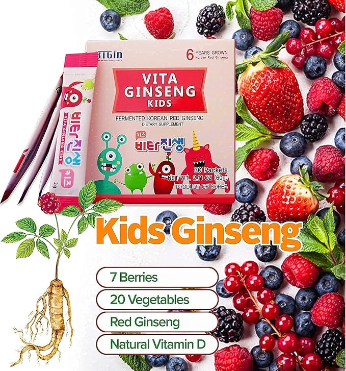 Saponin Hanppuri Immune and Stamina Boost + VITA Ginseng Kids Immune Support and Memory Function for Children Premium Bundle
