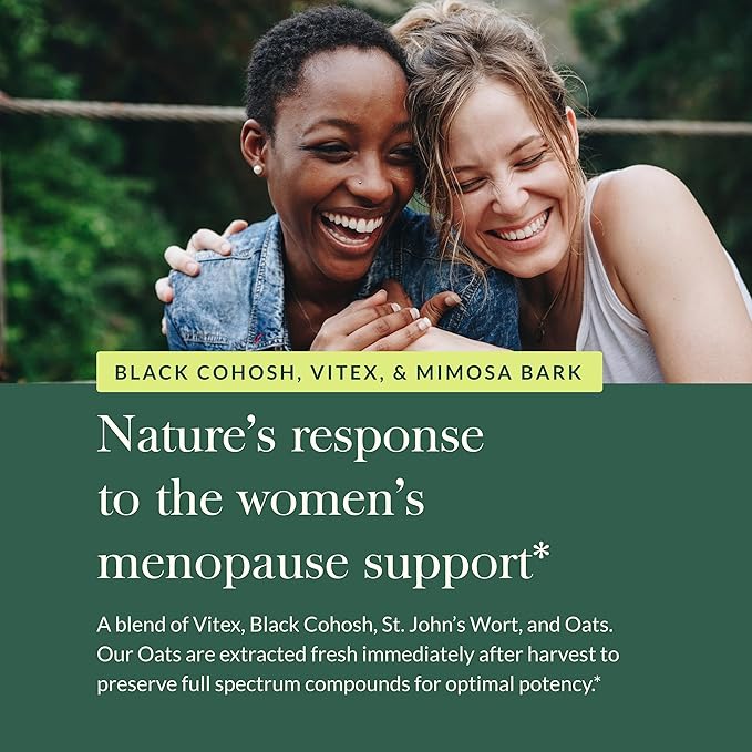 Gaia Herbs Menopause Support Daytime - Helps Maintain Hormone Balance and Well-Being for Women - with Vitex, Black Cohosh, St. John’s Wort, and Oats - 60 Vegan Liquid Phyto-Capsules (20-Day Supply)