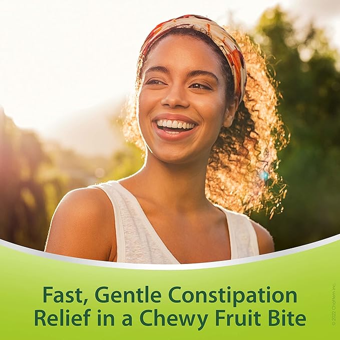 Dulcolax Chewy Fruit Bites, Saline Laxative, Cherry Berry (30ct) Cramp-Free Constipation Relief (Pack of 2)