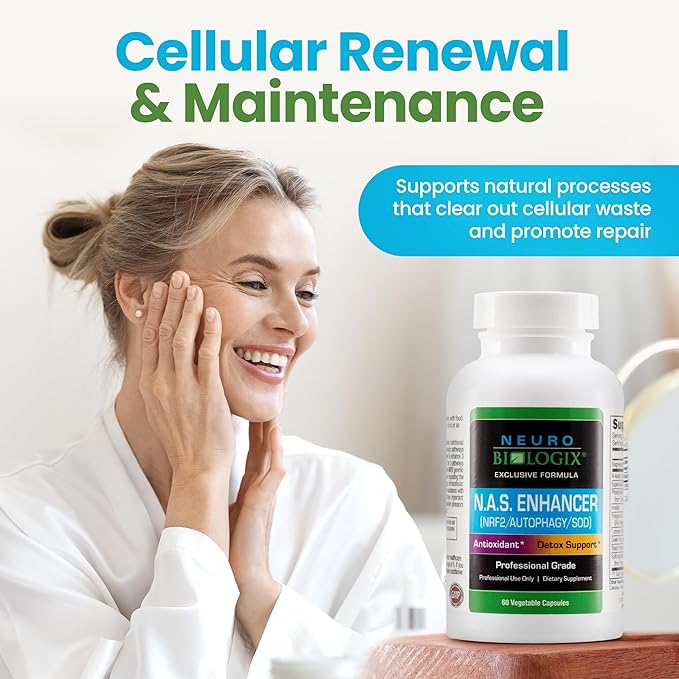 NAS Enhancer - Advanced Antioxidant & Energy Supplement – Supports Cellular Detox & Defense, Metabolic Balance & Longevity with NRF2 Activator, Turmeric, Piperine & Glutathione - 60 Veg Capsules