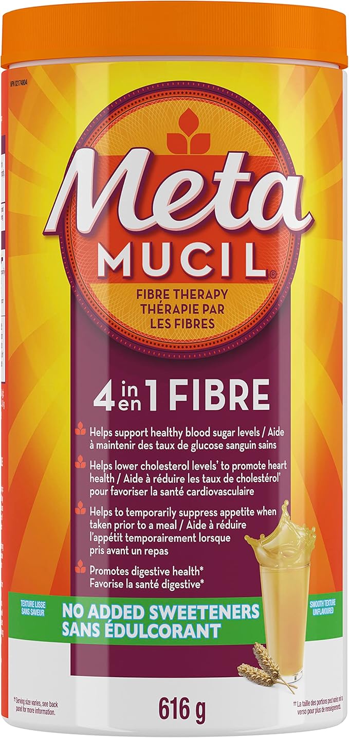 Metamucil Smooth Texture Fibre, Unflavoured - Sugar Free, 660g,Powder,14256 units