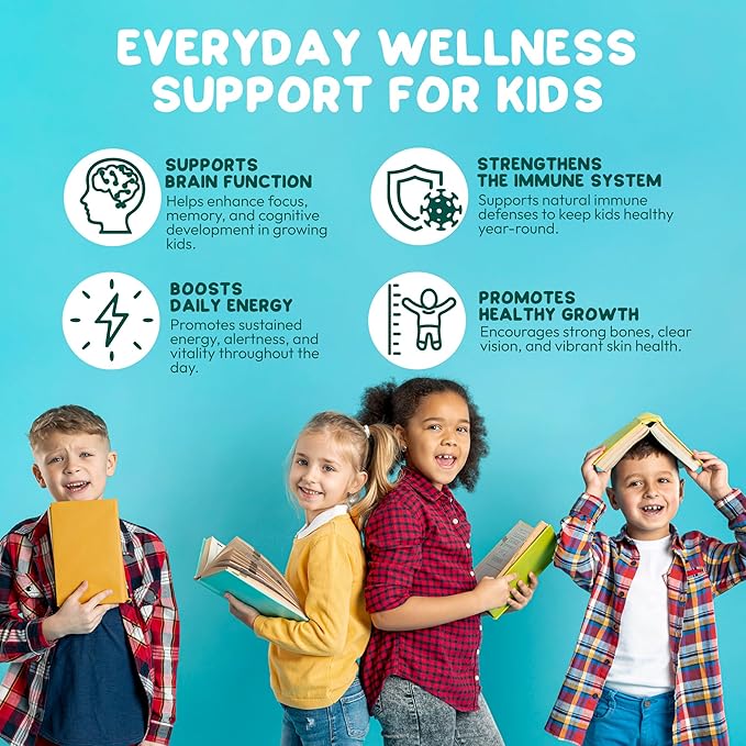 Methylated Multivitamin Gummies for Kids - MTHFR Support Supplement with B Complex 5-MTHF Folate (L-Methylfolate) B1 B3 B6 Methylcobalamin B12 Biotin Vitamins A C D3 E - Vegan Gluten Sugar Free