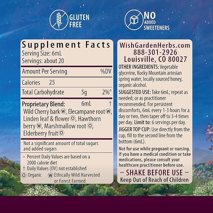 WishGarden Herbs Serious Cough AM Soothing Syrup - Natural Herbal Daytime Non-Drowsy Cough Suppressant for Adults with Elderberry Calms Cough Reflex, Normalizes Mucus Production, Opens Chest, 4oz