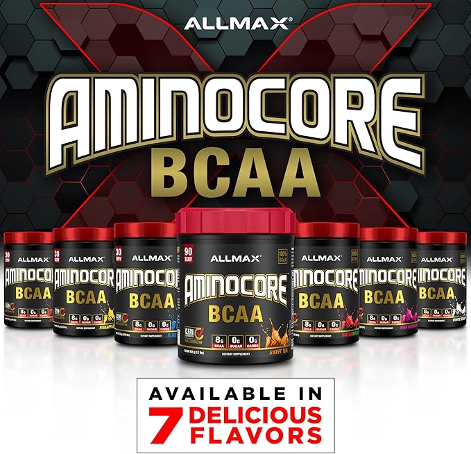 ALLMAX Nutrition AMINOCORE BCAA, Pineapple Mango - 945 g Powder - 8.18 Grams of Branched Chain Amin Acids Per Serving - with B Vitamins - No Fillers or Non-BCAA Aminos - Sugar Free - 90 Servings