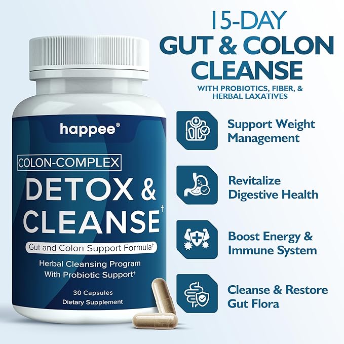 Colon Cleanser & Detox for Weight Loss Support - 15 Day Colon Cleanse Pills & Gut Support Probiotics Men Women - Fast Natural Laxatives Constipation Relief - Intestinal Cleanse for Digestive Health