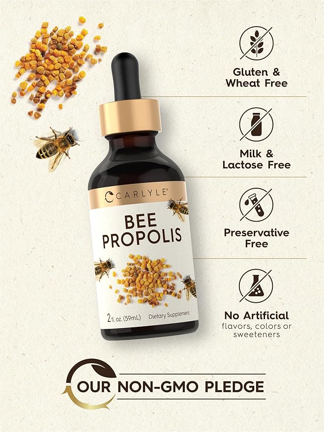 Carlyle Bee Propolis Tincture Drops | 2 Fl Oz | Liquid Extract | Non-GMO, Gluten Free Supplement