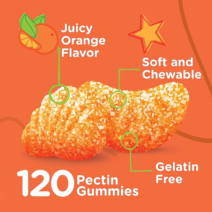 Kids Vitamin C Gummies - Immune Support for Kids, Toddlers, & Teens - Vegan, Gelatin Free, Gluten Free, GMO Free - Tasty Chewable Orange Flavored Immunity Gummy