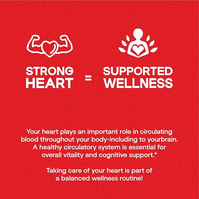 Heart Support and Blood Flow Supplement, 120 Capsules, Supports Cardiovascular Health, Healthy Cholesterol, Triglyceride, Homocysteine, CRP Levels | Boost Naturally Circulatory Function