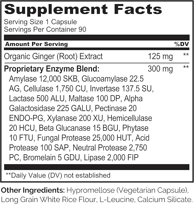 NATURELO Digestive Enzymes - Full Spectrum Support with a Broad Blend of 15 Enzymes Plus Ginger - 90 Vegan Capsules (Pack of 2)