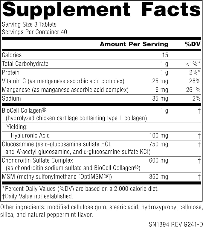 Source Naturals Hyaluronic Joint Complex with Glucosamine, Chondroitin & MSM Extra Strength - 120 Tablets