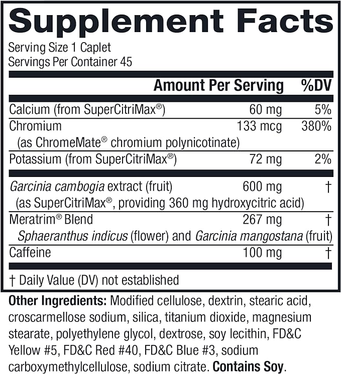 MetaboLife Ultra - Dietary Supplement - Hunger Supplement for Women & Men - 800 mg, 45 Caplets