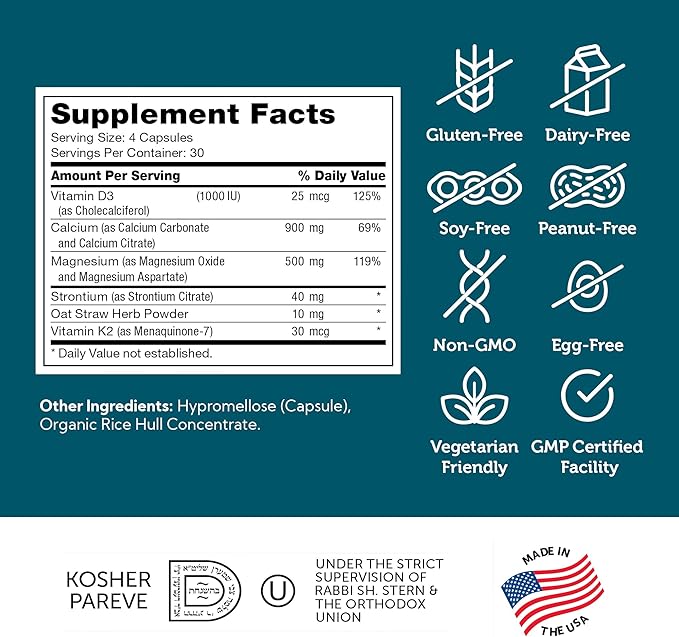 Zahler PowerCal - Calcium D3 K2 Magnesium Supplement - Teeth, Gums & Bone Strength Support - Kosher Bone Health Calcium Supplement for Women & Men with Vitamin D3 K2 and Magnesium (120 Capsules)