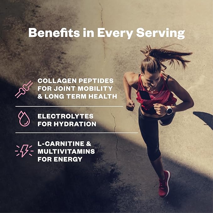 RNWY Foundation Collagen + Hydration Powder, Daily Joint Support with Electrolytes, Wild Cherry, 10g Collagen Peptides, 30 Servings