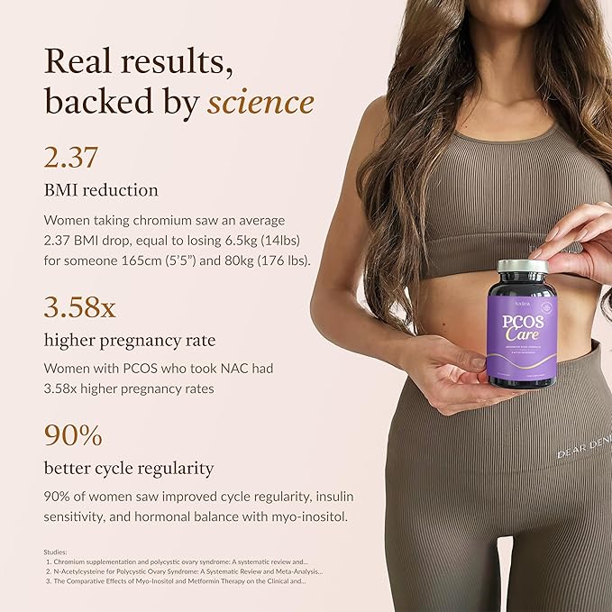 8-in-1 PCOS Support Supplement - 2,000mg Myo Inositol, NAC, Maca Root, Cinnamon, Chromium, Folate, Zinc, Vitamin D3 | Hormone Balance, Ovarian Health & Weight Management Support | 30-Day Supply