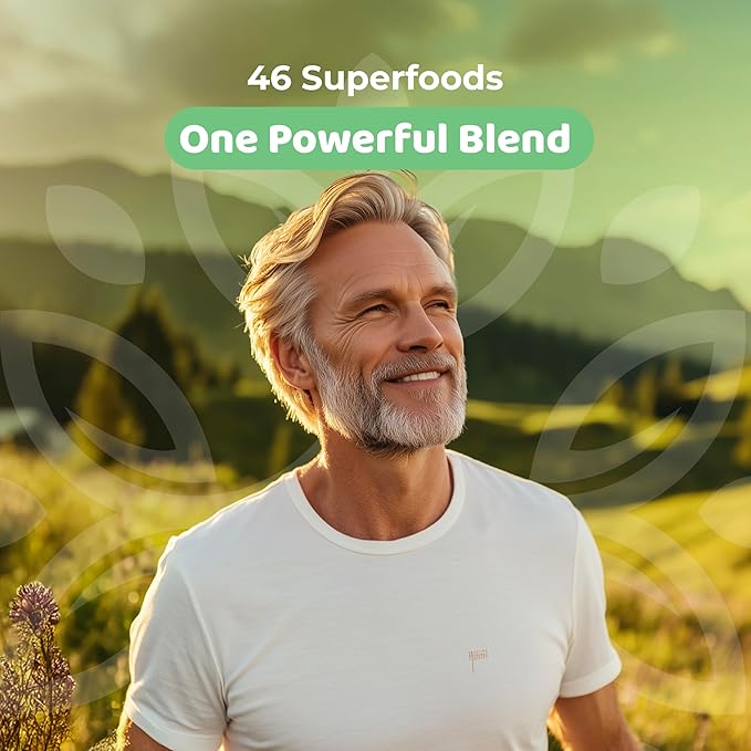 Greens Superfood Powder - 46 Superfoods, Probiotics & Enzymes for Gut Health, Metabolism & Energy - Vegan Green Powder Blend, 1 Bottle - 30 Servings